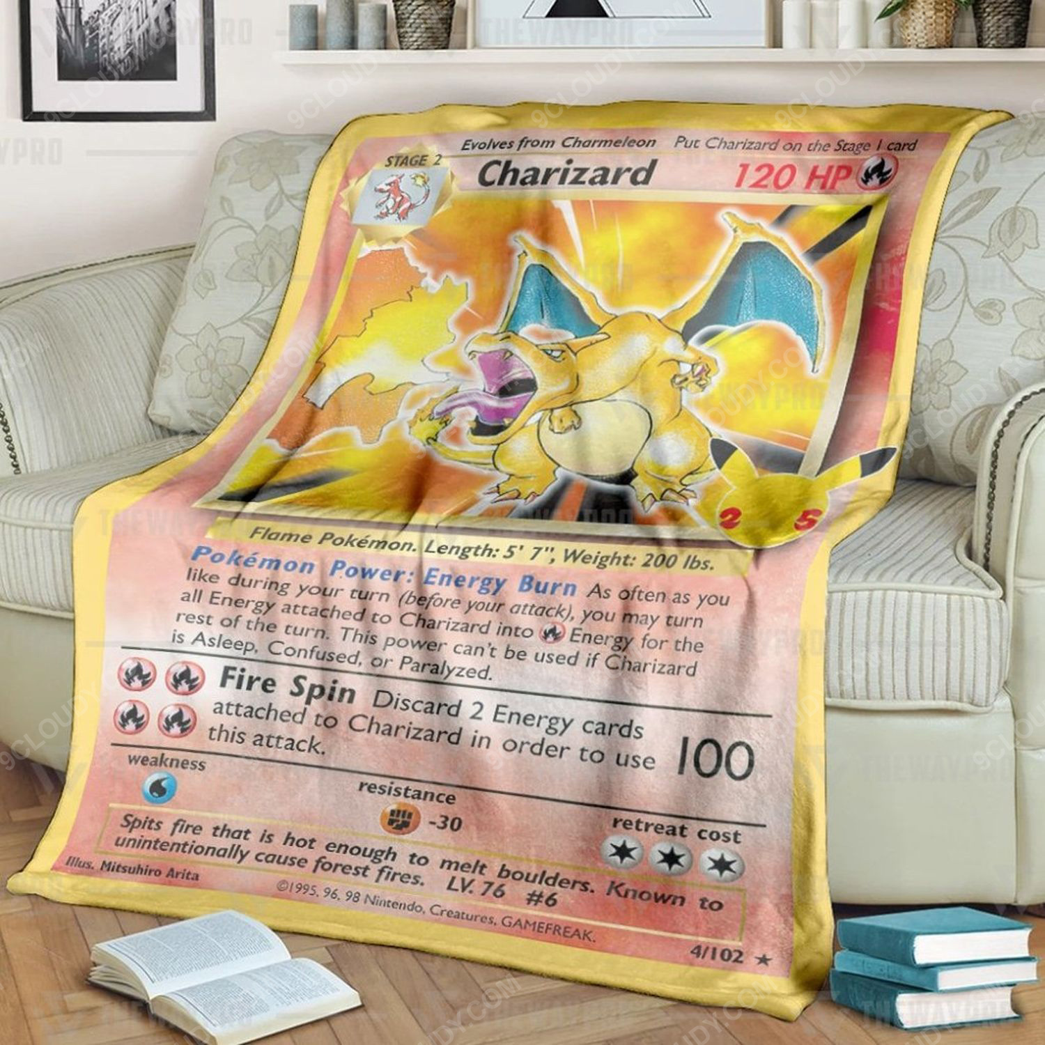 Anime Pokemon Charizard Celebrations Full Print Soft Blanket Anime Pokemon Charizard Celebrations Full Print Soft Blanket