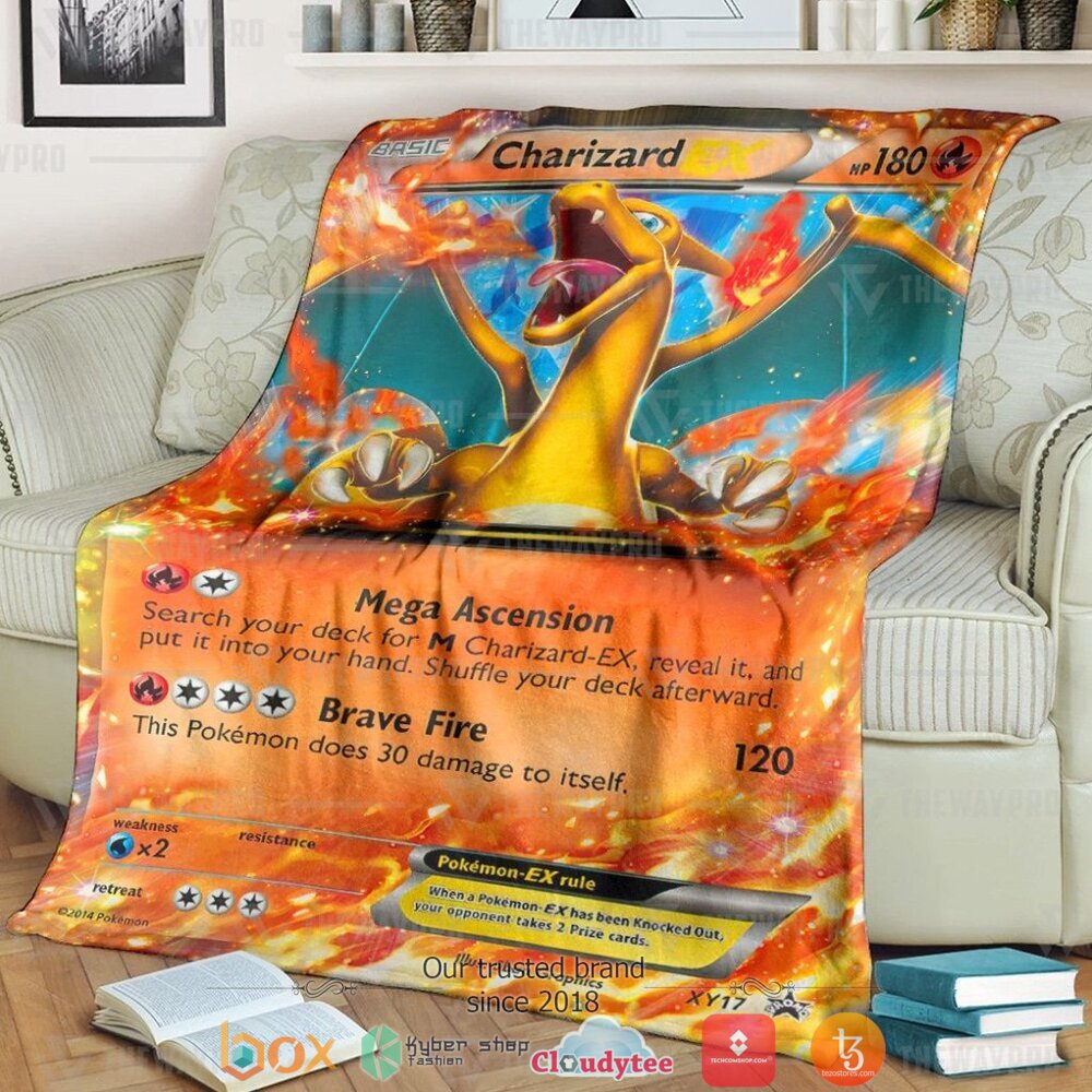 Anime Pokemon Charizard Ex Xy Promos 2 Soft Blanket Anime Pokemon Charizard Ex Xy Promos 2 Soft Blanket