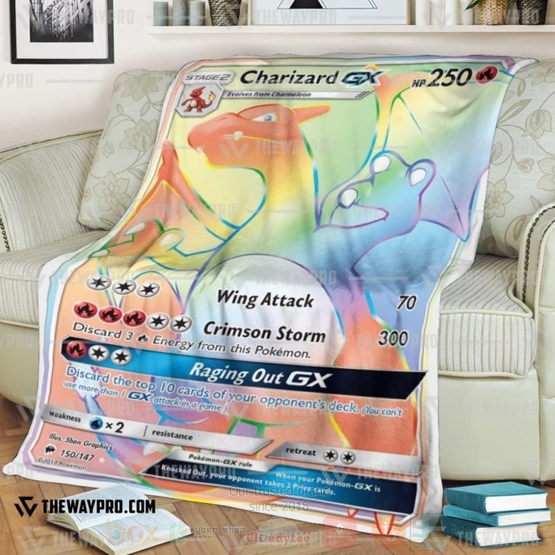 Anime Pokemon Charizard Gx Fire Blanket Anime Pokemon Charizard Gx Fire Blanket