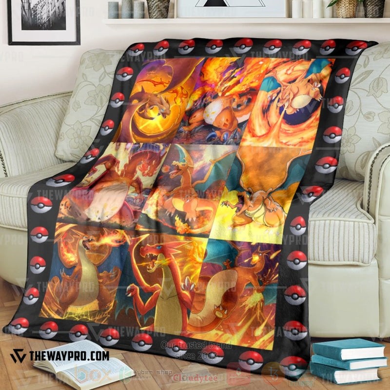 Anime Pokemon Charizard Poke Ball Blanket Anime Pokemon Charizard Poke Ball Blanket