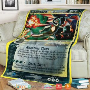 Anime Pokemon Charizard Star Gold Star Dragon Frontiers Soft Blanket 2
