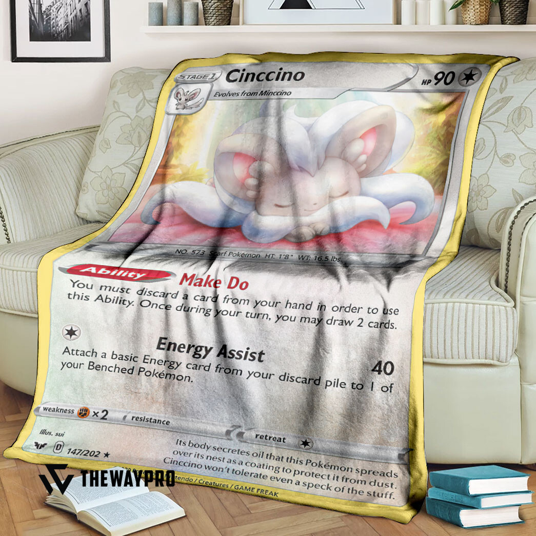 Anime Pokemon Cinccino Blanket Anime Pokemon Cinccino Blanket