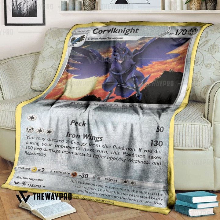 Anime Pokemon Corviknight Quilt Blanket Anime Pokemon Corviknight Quilt Blanket