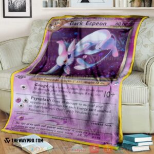 Anime Pokemon Dark Espeon Holo 1St Edition Soft Blanket