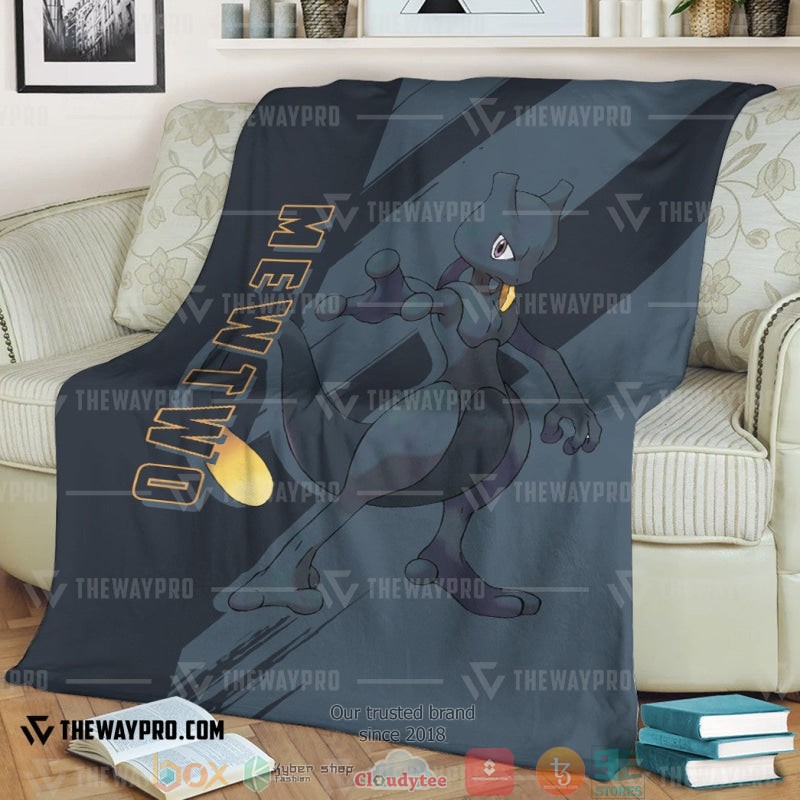 Anime Pokemon Dark Mewtwo Soft Blanket Anime Pokemon Dark Mewtwo Soft Blanket