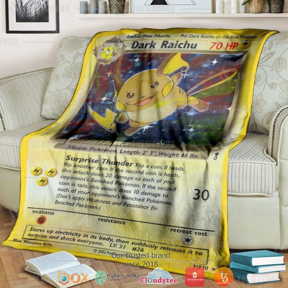 Anime Pokemon Dark Raichu Legendary Collection Soft Blanket Anime Pokemon Dark Raichu Legendary Collection Soft Blanket
