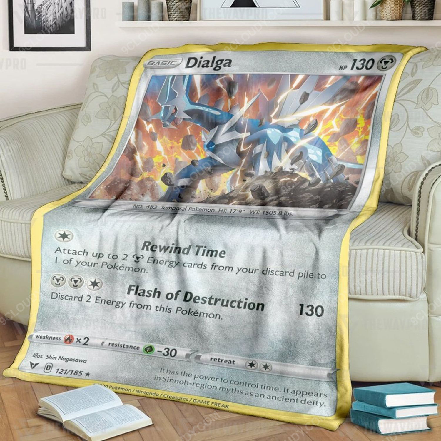 Anime Pokemon Dialga Full Print Soft Blanket Anime Pokemon Dialga Full Print Soft Blanket