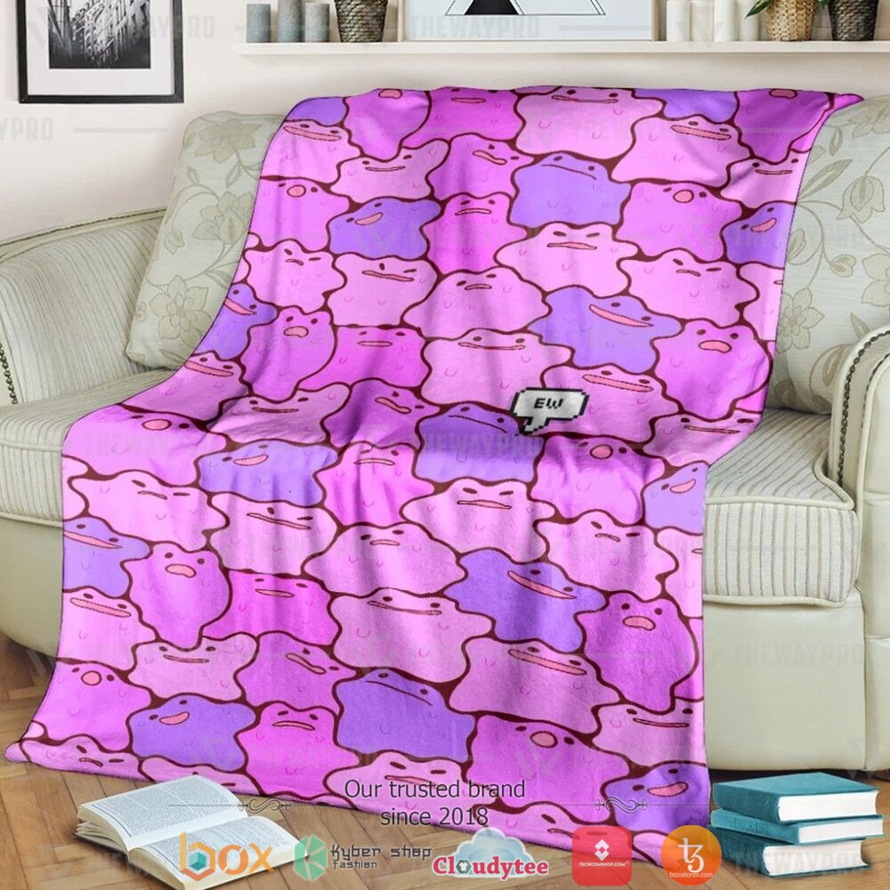 Anime Pokemon Ditto Soft Blanket Anime Pokemon Ditto Soft Blanket
