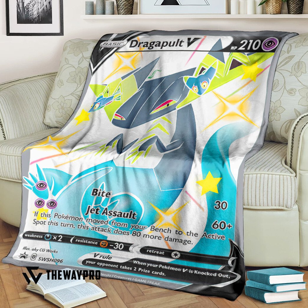 Anime Pokemon Dragapult V Sword And Shield Blanket Anime Pokemon Dragapult V Sword And Shield Blanket