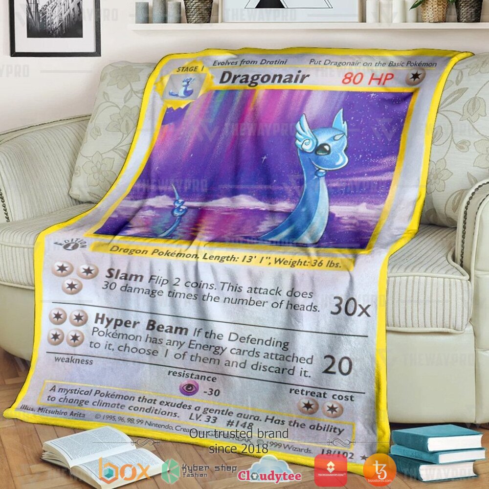 Anime Pokemon Dragonair Base Set Soft Blanket Anime Pokemon Dragonair Base Set Soft Blanket