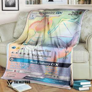 Anime Pokemon Dragonite Gx Match Delivery Rainbow Custom Soft Blanket