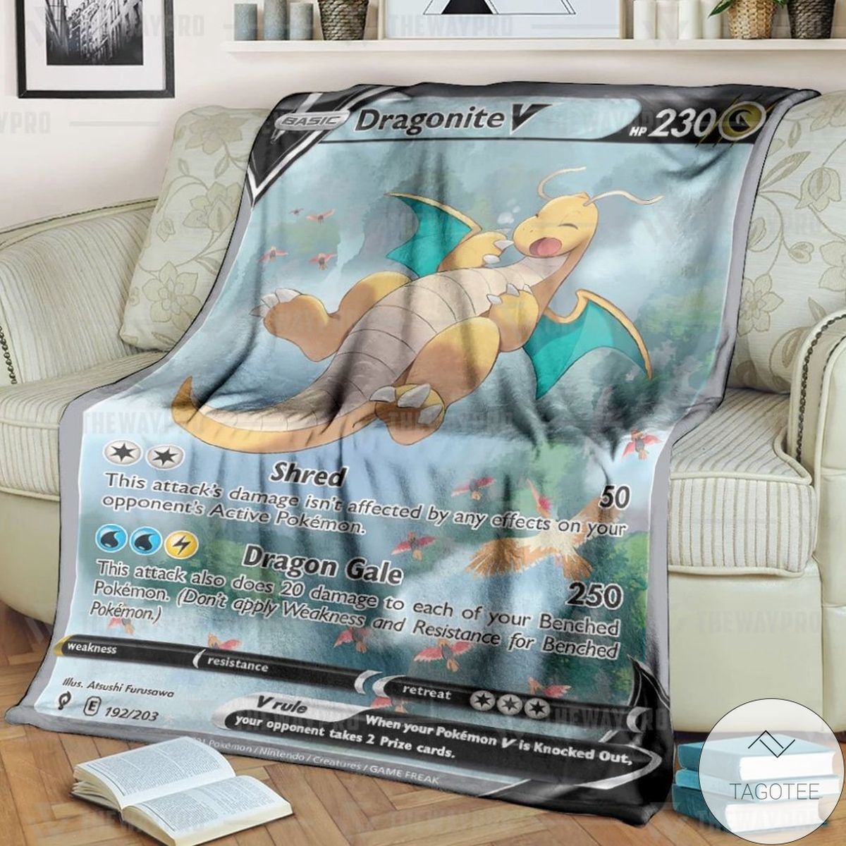 Anime Pokemon Dragonite V Custom Blanket Anime Pokemon Dragonite V Custom Blanket