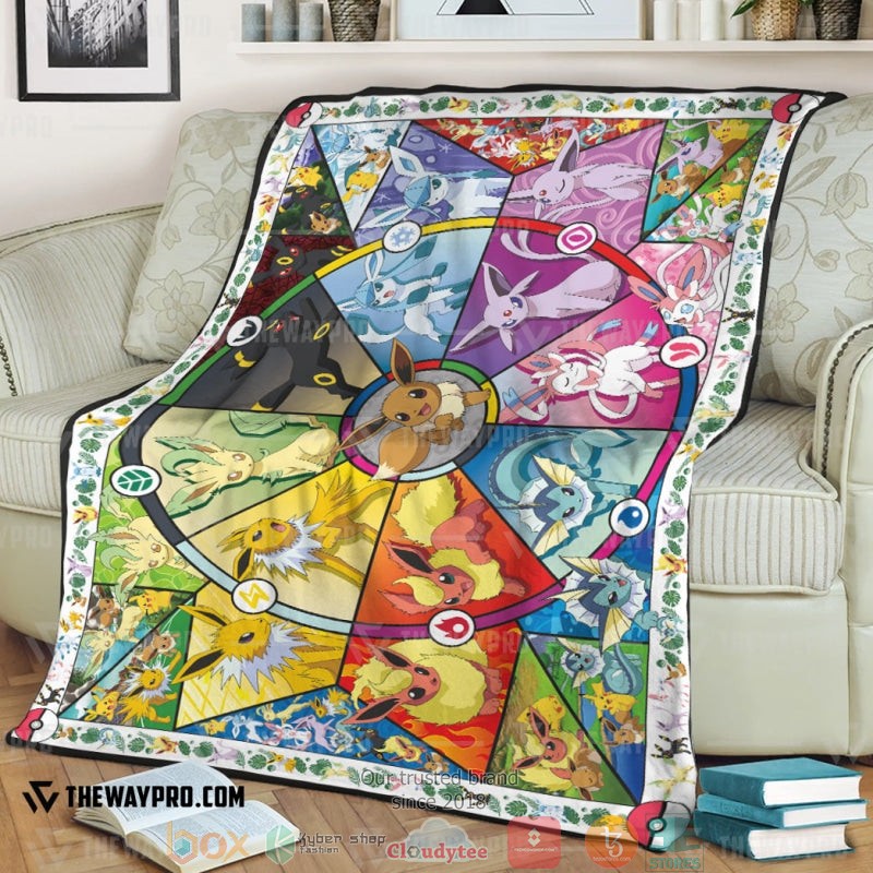 Anime Pokemon Eevee Eeveelutions Soft Blanket 2 Anime Pokemon Eevee Eeveelutions Soft Blanket 2