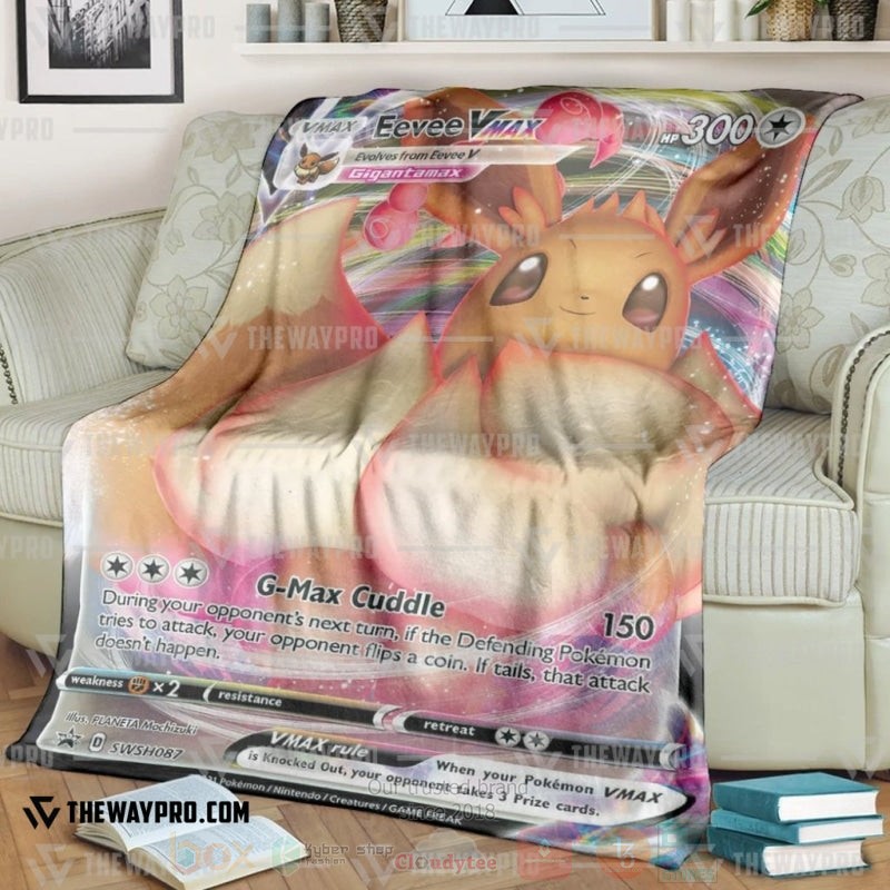 Anime Pokemon Eevee Vmax Blanket Anime Pokemon Eevee Vmax Blanket
