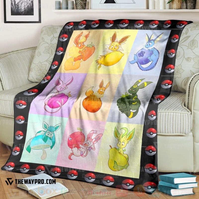 Anime Pokemon Eeveelutions And Fruit Blanket Anime Pokemon Eeveelutions And Fruit Blanket