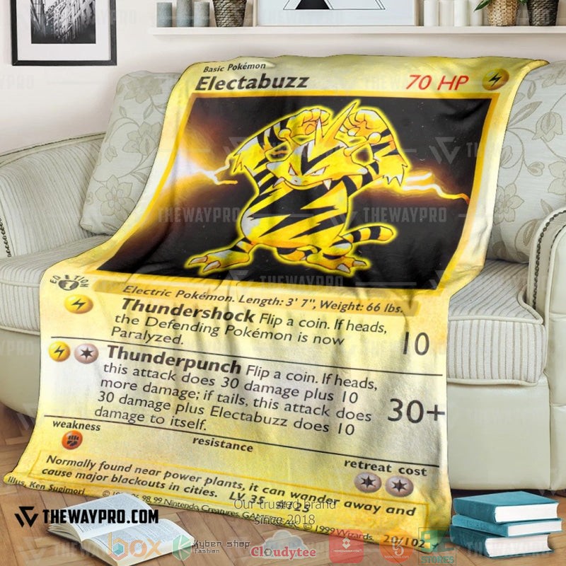 Anime Pokemon Electabuzz Base Set Soft Blanket Anime Pokemon Electabuzz Base Set Soft Blanket