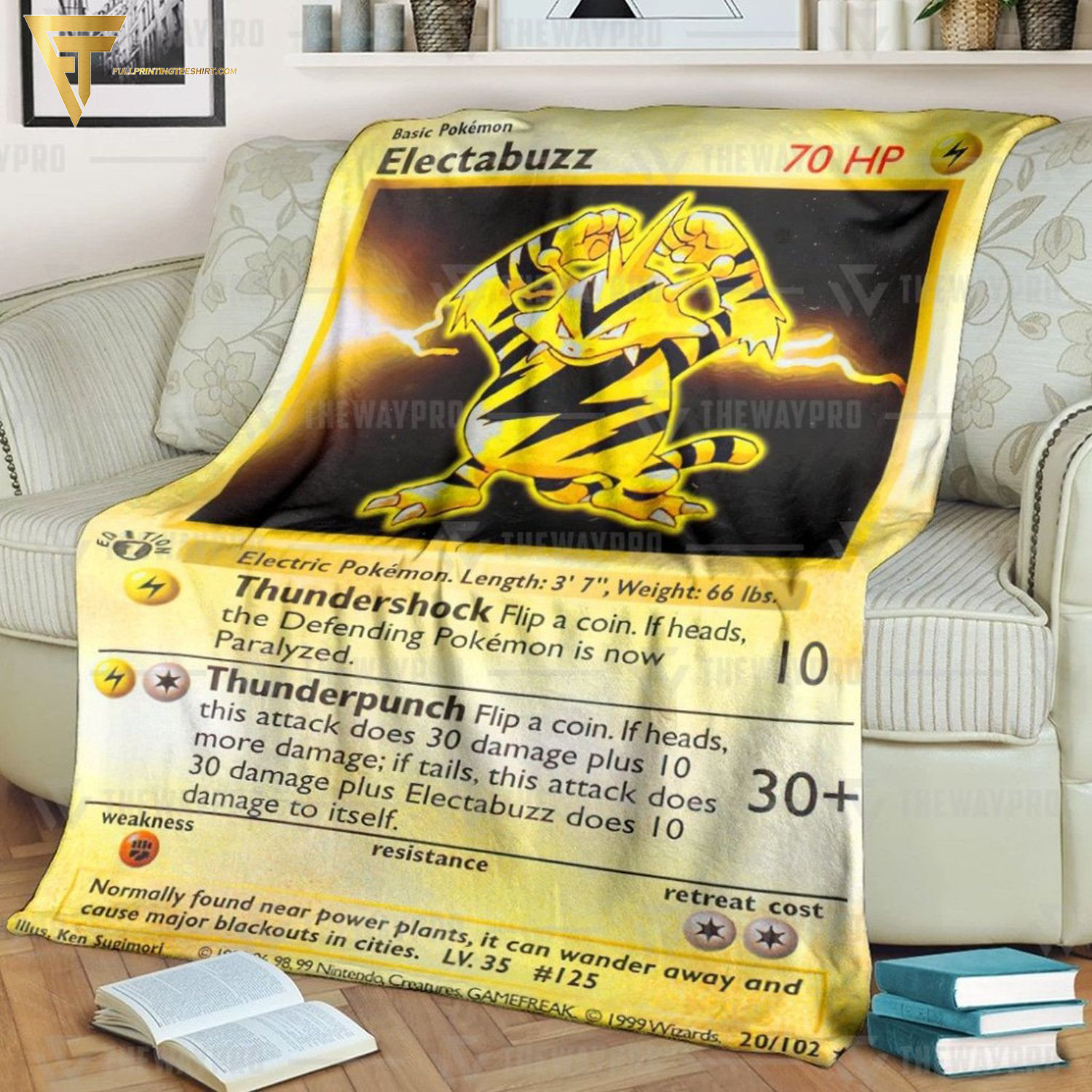 Anime Pokemon Electabuzz Full Printing Blanket Anime Pokemon Electabuzz Full Printing Blanket