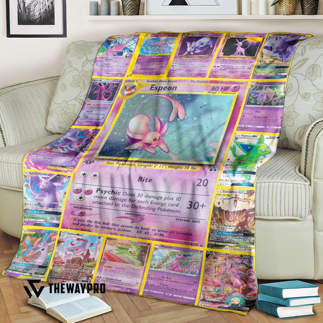Anime Pokemon Espeon Cards Blanket Anime Pokemon Espeon Cards Blanket