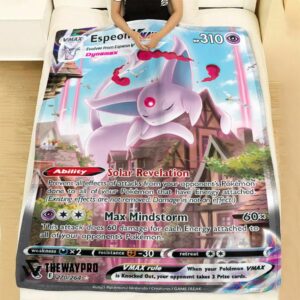 Anime Pokemon Espeon Vmax Fusion Strike Custom Soft Blanket 2