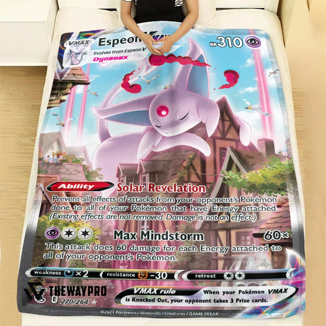 Anime Pokemon Espeon Vmax Fusion Strike Custom Soft Blanket 2 Anime Pokemon Espeon Vmax Fusion Strike Custom Soft Blanket 2