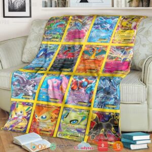 Anime Pokemon Ex 2 Cards Version 3 Soft Blanket