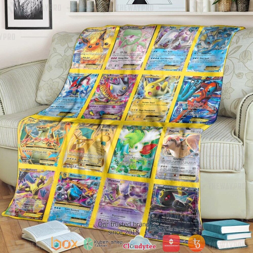 Anime Pokemon Ex Cards Version 3 Soft Blanket Anime Pokemon Ex Cards Version 3 Soft Blanket