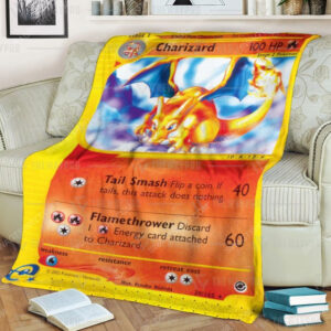 Anime Pokemon Expedition Charizard Full Print Soft Blanket