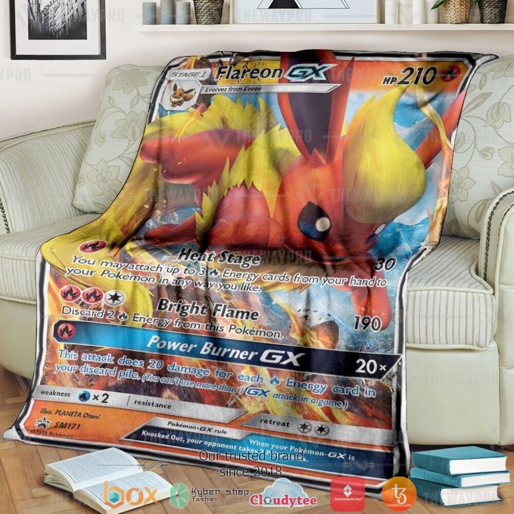 Anime Pokemon Flareon Gx Sun Moon Promos Soft Blanket Anime Pokemon Flareon Gx Sun Moon Promos Soft Blanket
