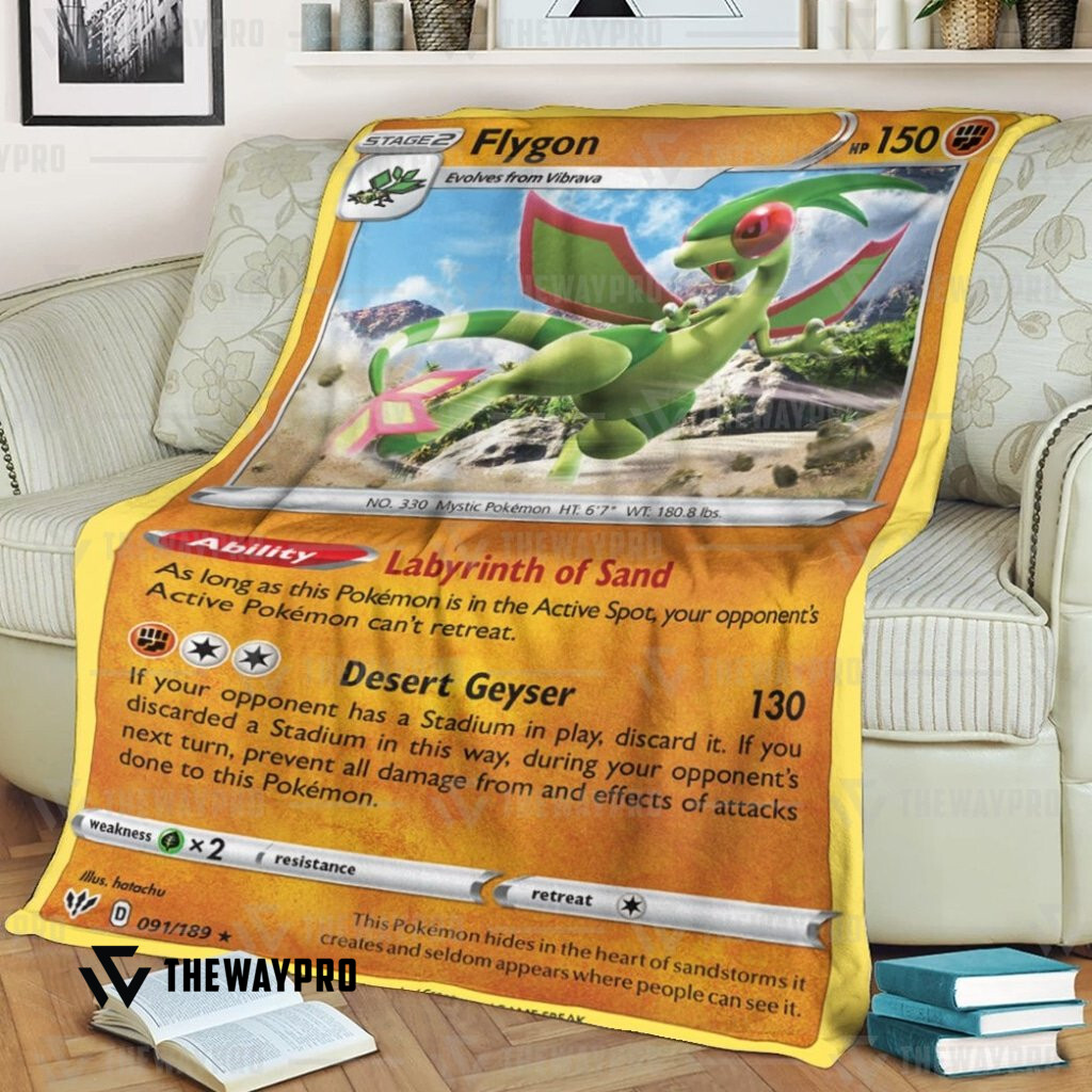 Anime Pokemon Flygon Darkness Ablaze Custom Soft Blanket Anime Pokemon Flygon Darkness Ablaze Custom Soft Blanket