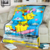 Anime Pokemon Flying And Surfing Pikachu Tag Team Gx Full Printing Blanket