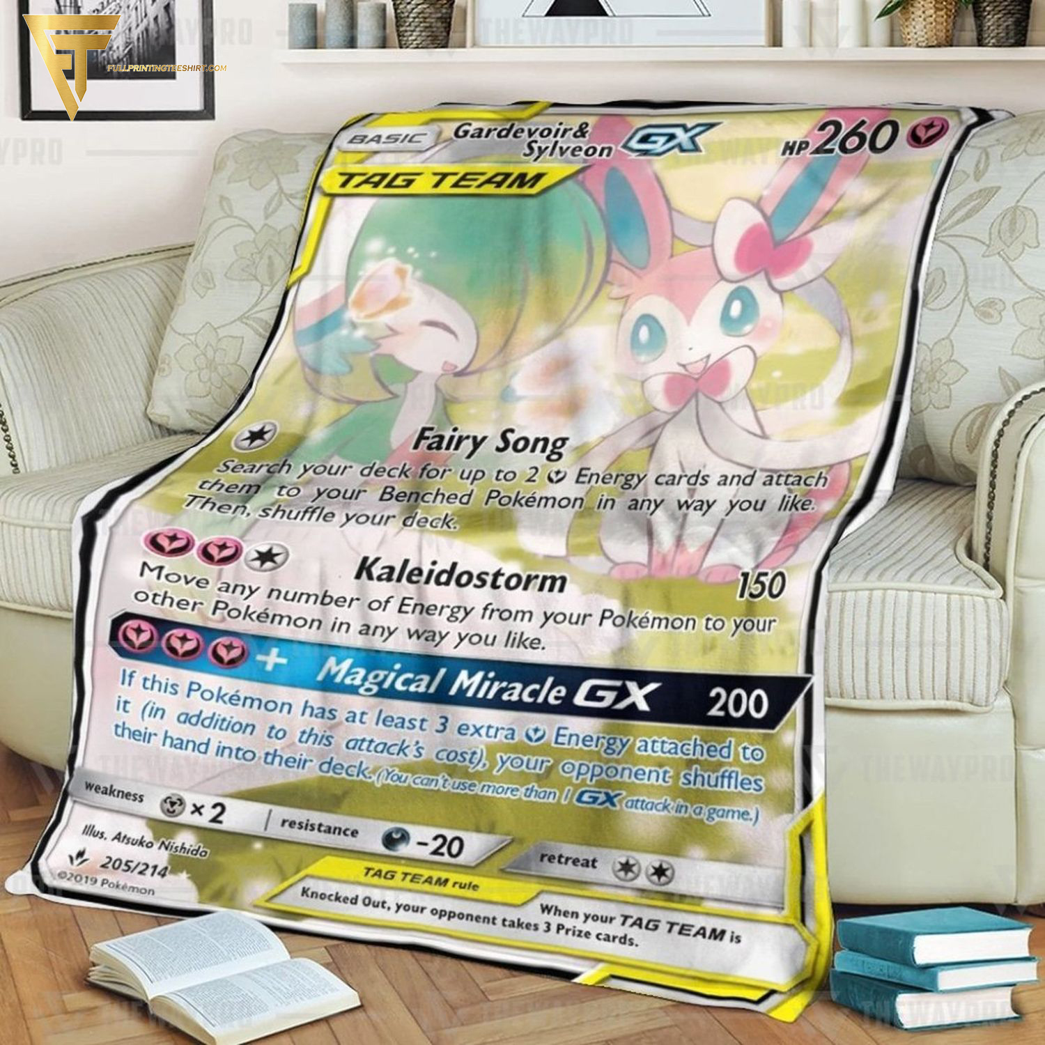 Anime Pokemon Gardevoir And Sylveon Full Printing Blanket Anime Pokemon Gardevoir And Sylveon Full Printing Blanket