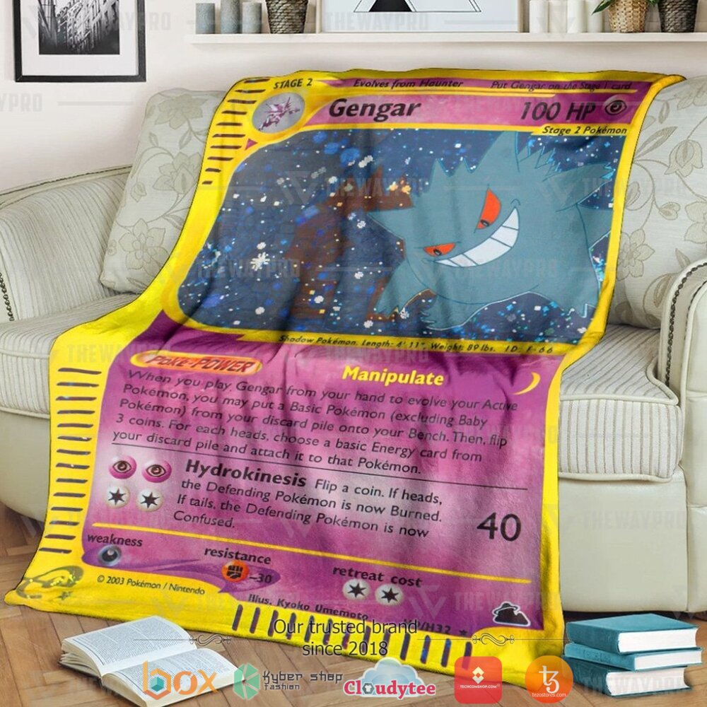 Anime Pokemon Gengar Skyridge Soft Blanket Anime Pokemon Gengar Skyridge Soft Blanket