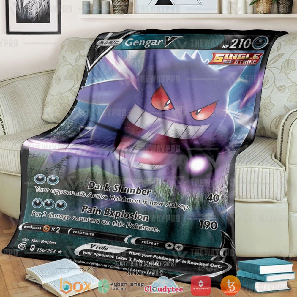 Anime Pokemon Gengar V Fusion Strike Soft Blanket Anime Pokemon Gengar V Fusion Strike Soft Blanket