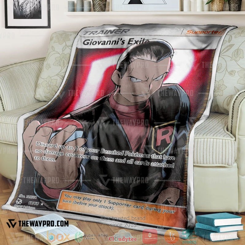 Anime Pokemon Giovannis Exile Hidden Fates Soft Blanket 2 Anime Pokemon Giovannis Exile Hidden Fates Soft Blanket 2