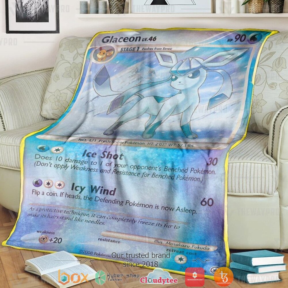 Anime Pokemon Glaceon Majestic Dawn Soft Blanket Anime Pokemon Glaceon Majestic Dawn Soft Blanket