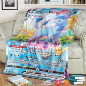 Anime Pokemon Glaceon Vmax Evolving Skies Soft Blanket