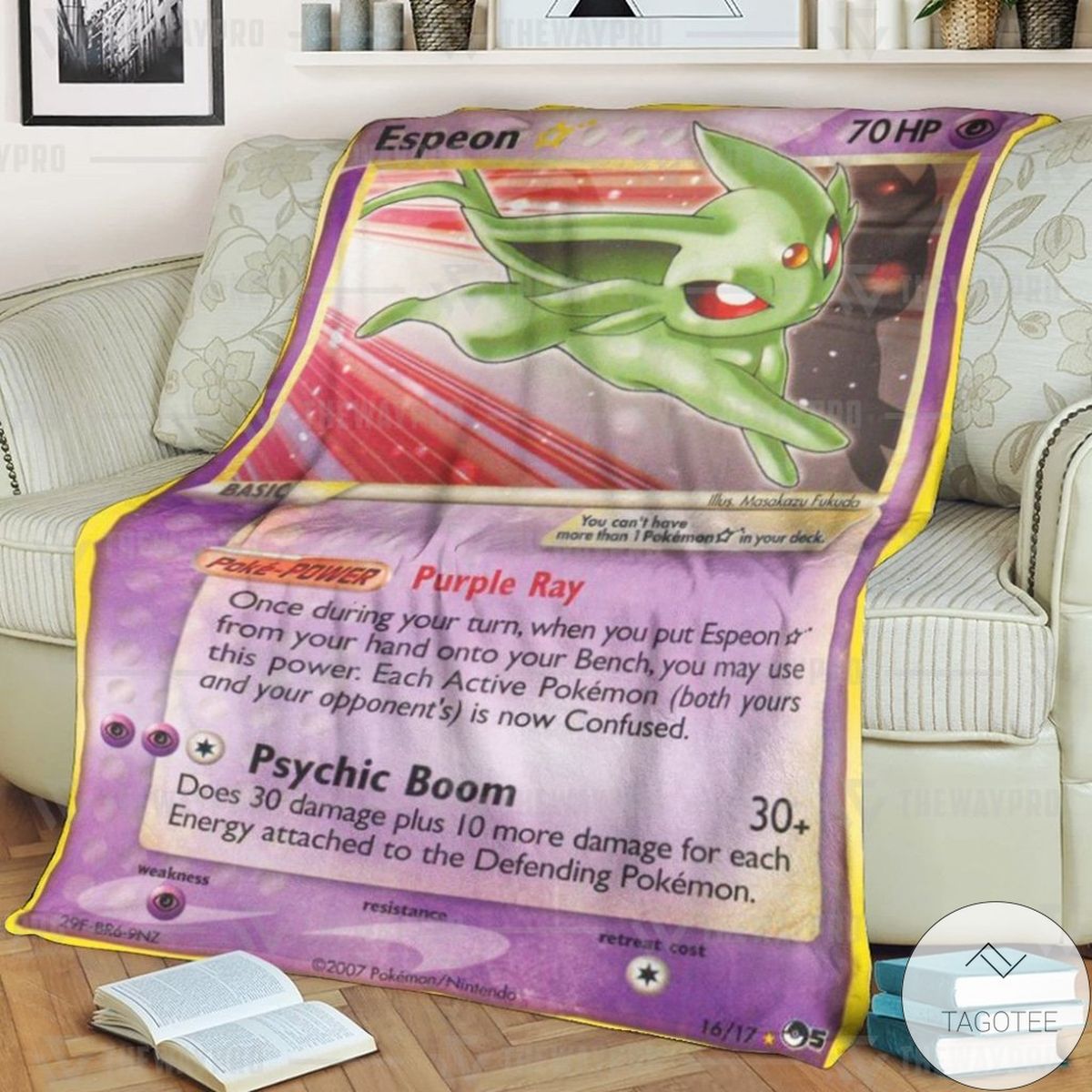 Anime Pokemon Gold Star Espeon Custom Blanket Anime Pokemon Gold Star Espeon Custom Blanket