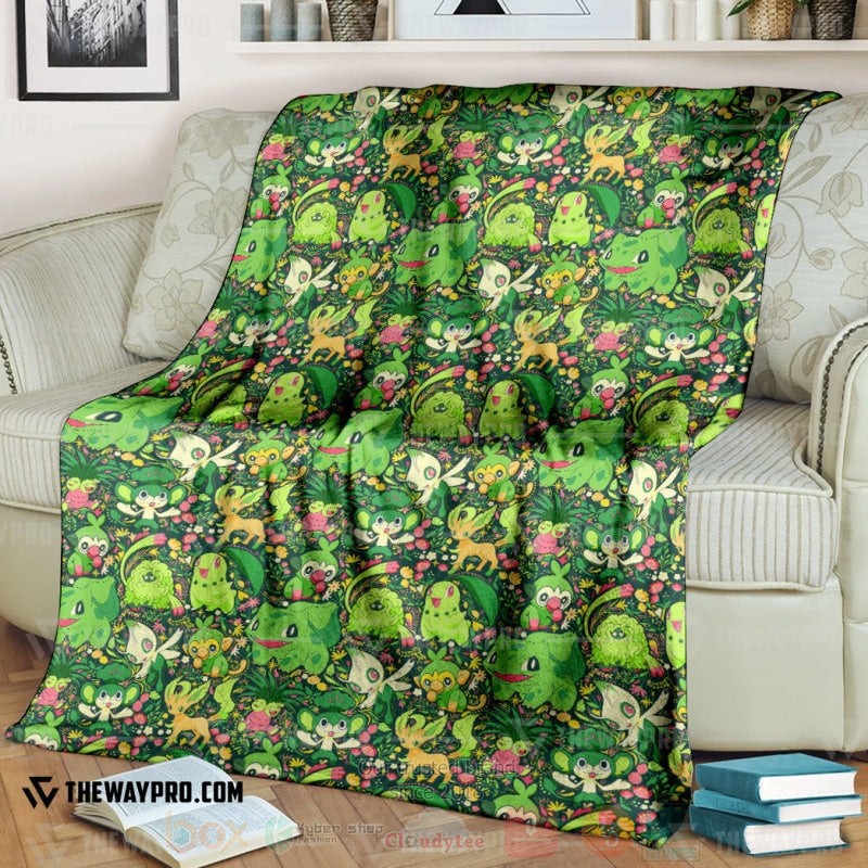 Anime Pokemon Grass Seamless Blanket Anime Pokemon Grass Seamless Blanket