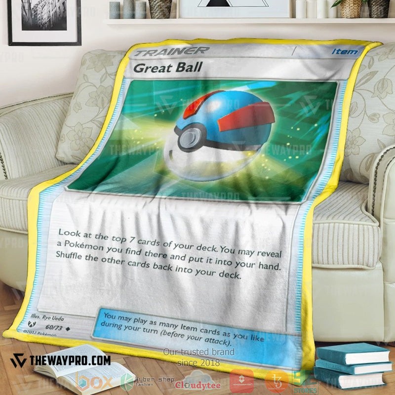 Anime Pokemon Great Ball Trainer Soft Blanket 2 Anime Pokemon Great Ball Trainer Soft Blanket 2
