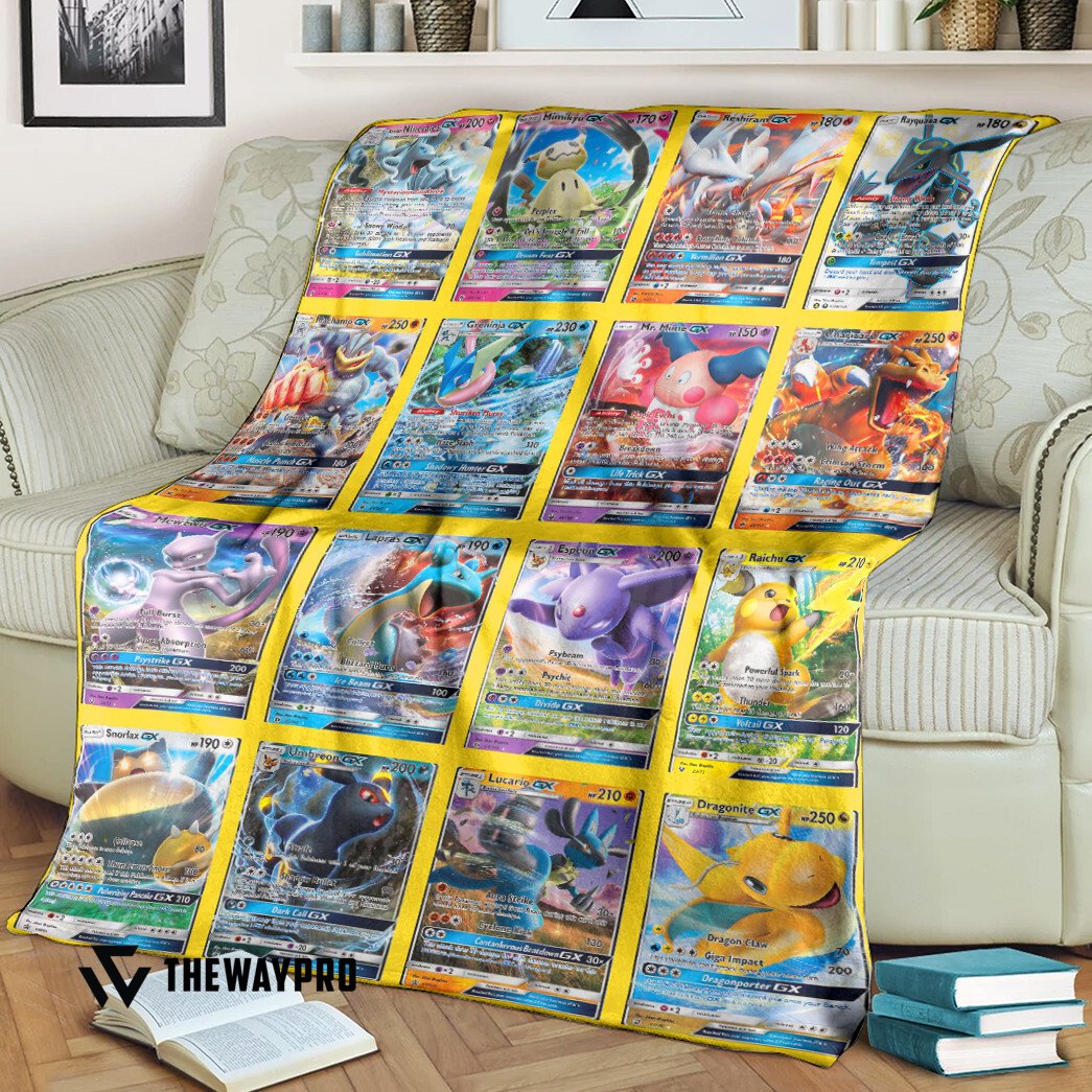 Anime Pokemon Gx 2 Cards Version 3 Blanket Anime Pokemon Gx 2 Cards Version 3 Blanket