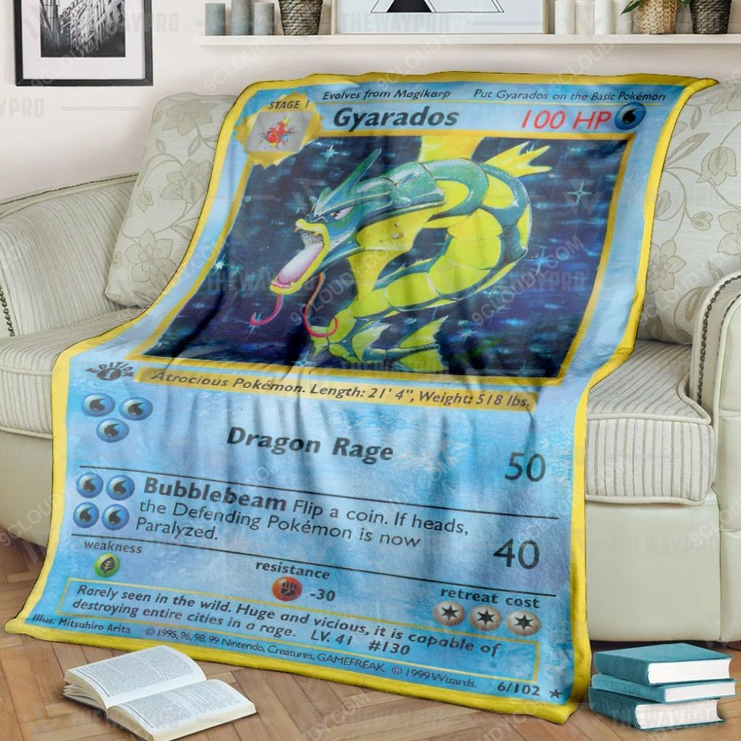 Anime Pokemon Gyarados Full Print Soft Blanket Anime Pokemon Gyarados Full Print Soft Blanket