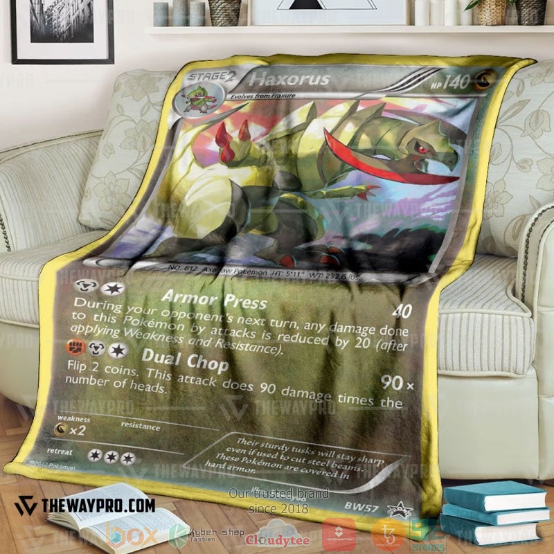 Anime Pokemon Haxorus Black White Promos Soft Blanket Anime Pokemon Haxorus Black White Promos Soft Blanket
