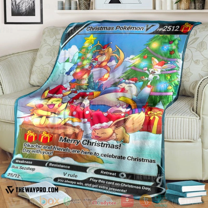 Anime Pokemon Holo Pokemon Christmas Soft Blanket Anime Pokemon Holo Pokemon Christmas Soft Blanket