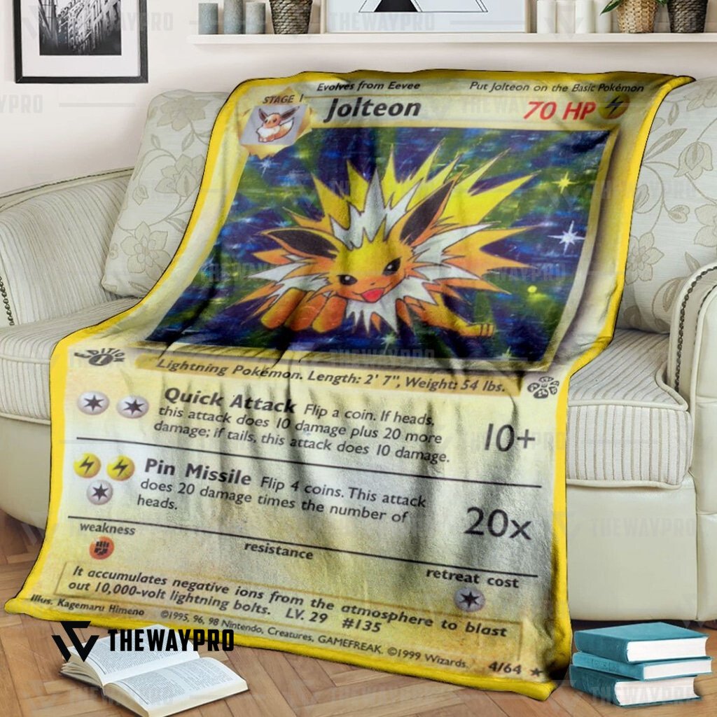 Anime Pokemon Jolteon Holo 1St Edition Blanket Anime Pokemon Jolteon Holo 1St Edition Blanket