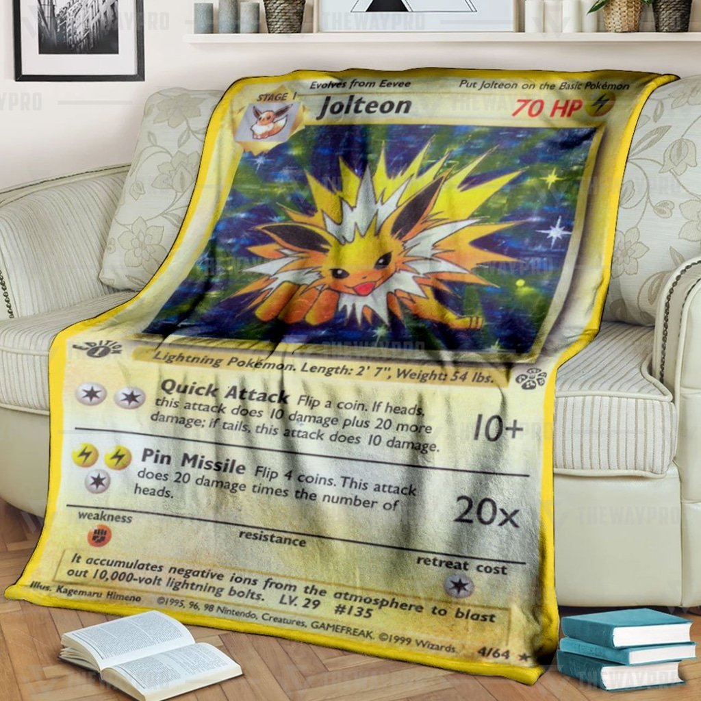 Anime Pokemon Jolteon Holo Custom Blanket And Quilt Anime Pokemon Jolteon Holo Custom Blanket And Quilt