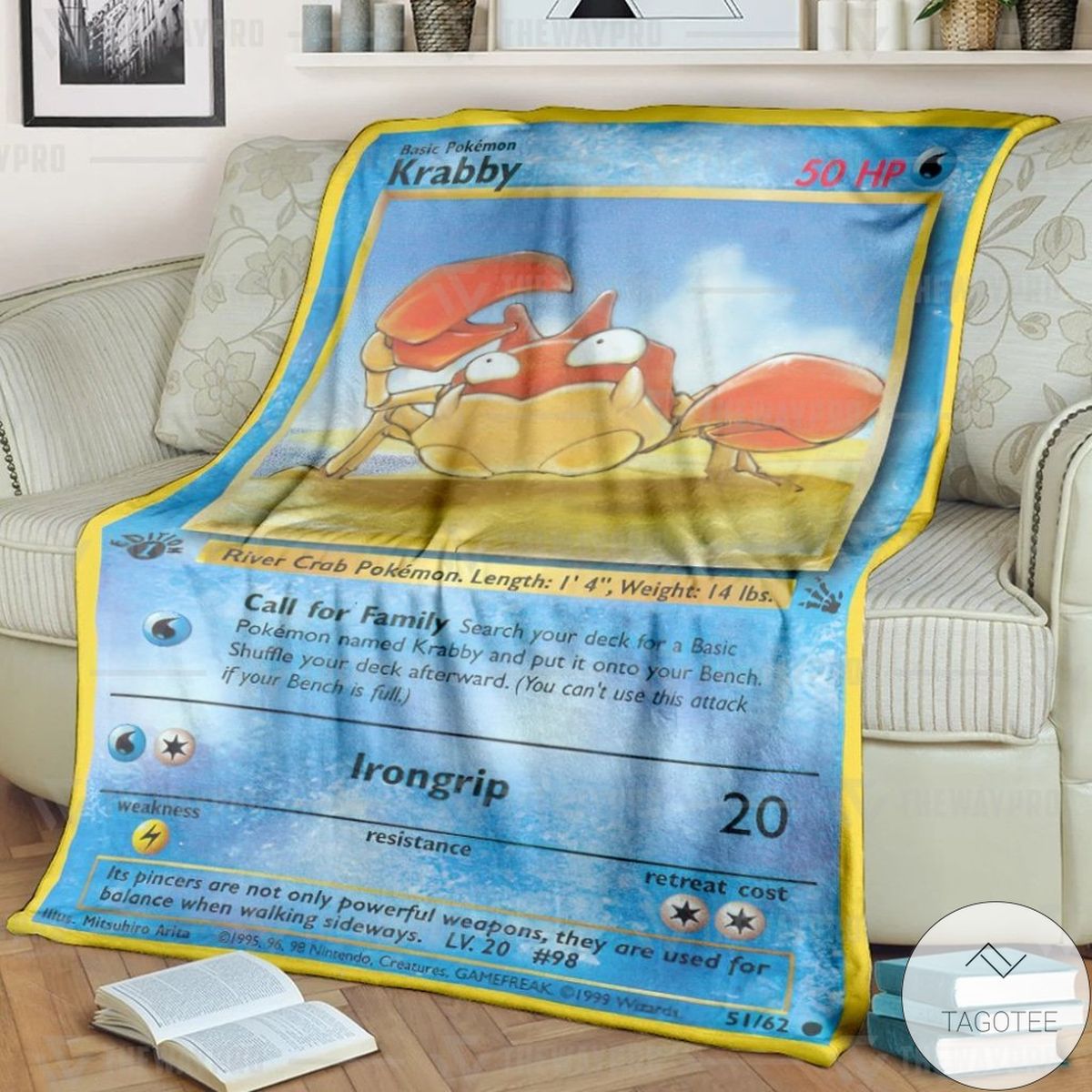 Anime Pokemon Krabby Custom Blanket Anime Pokemon Krabby Custom Blanket