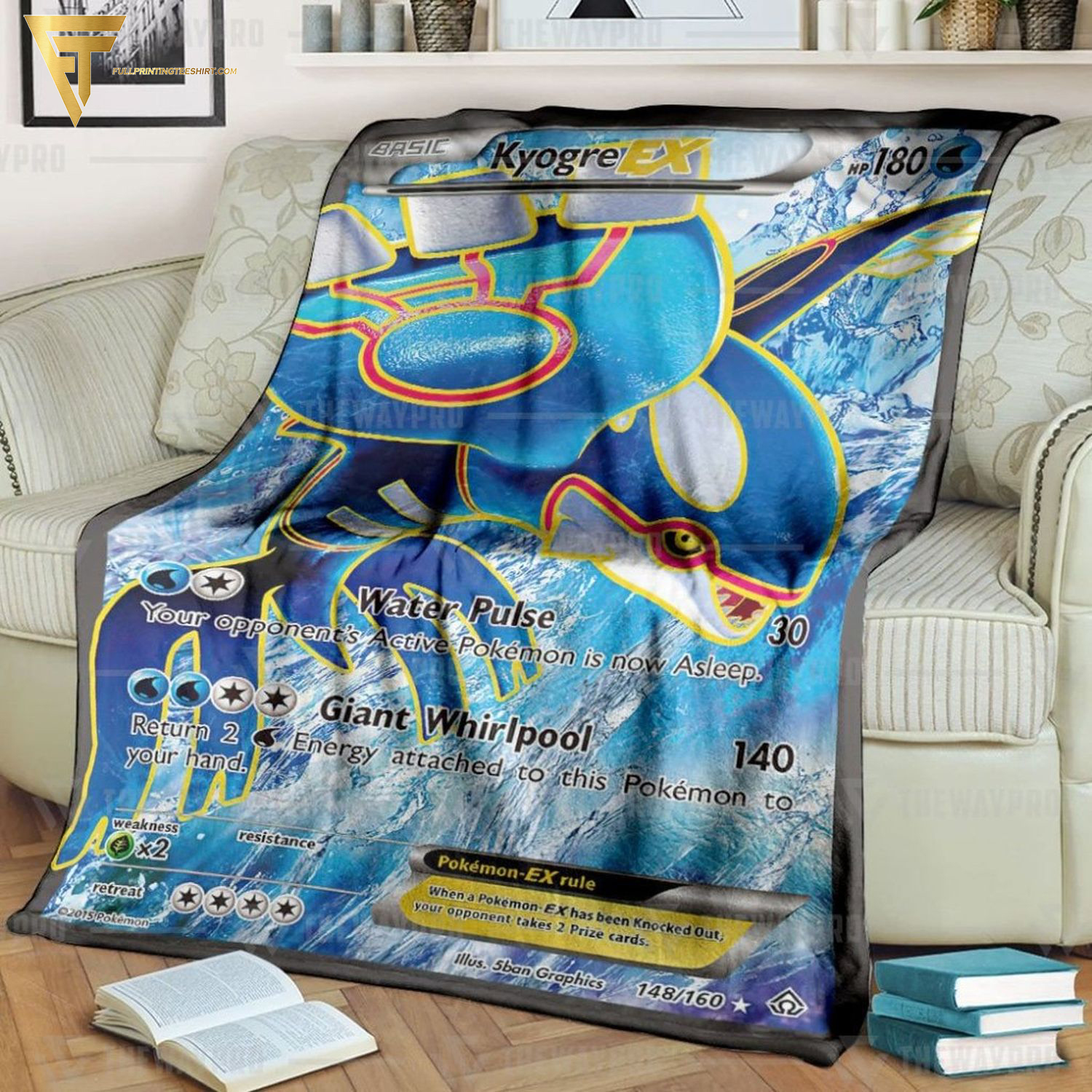 Anime Pokemon Kyogre Ex Full Printing Blanket Anime Pokemon Kyogre Ex Full Printing Blanket