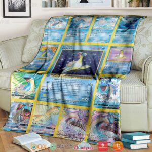 Anime Pokemon Lapras Cards Version 2 Soft Blanket