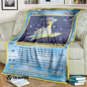 Anime Pokemon Lapras Holo 1St Edition Blanket