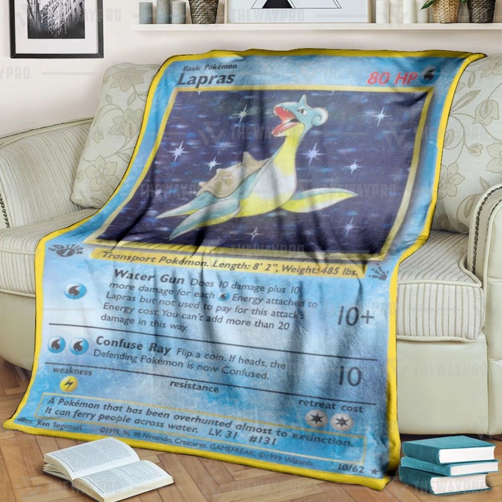 Anime Pokemon Lapras Holo Custom Blanket And Quilt Anime Pokemon Lapras Holo Custom Blanket And Quilt